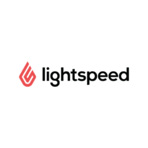 Lightspeed logo, a platform for point-of-sale and eCommerce management.